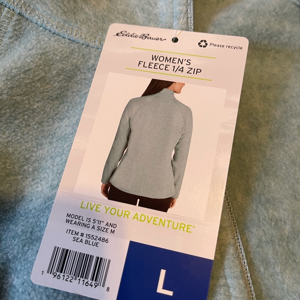 Eddie Bauer Woman’s Microfleece 1/4 zip Pullover NWT - Picture 5 of 7